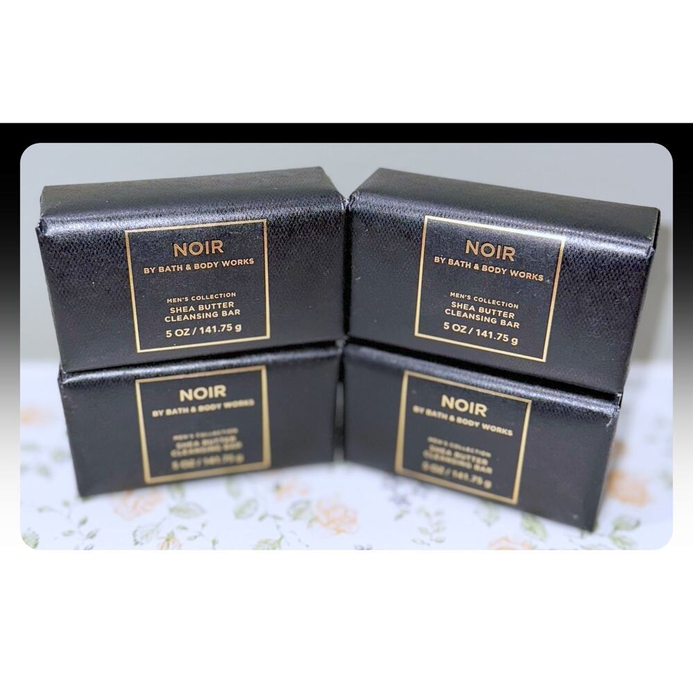 Bath & Body Works 5 oz Men's Noir Shea Butter Cleansing Bar Soap x4